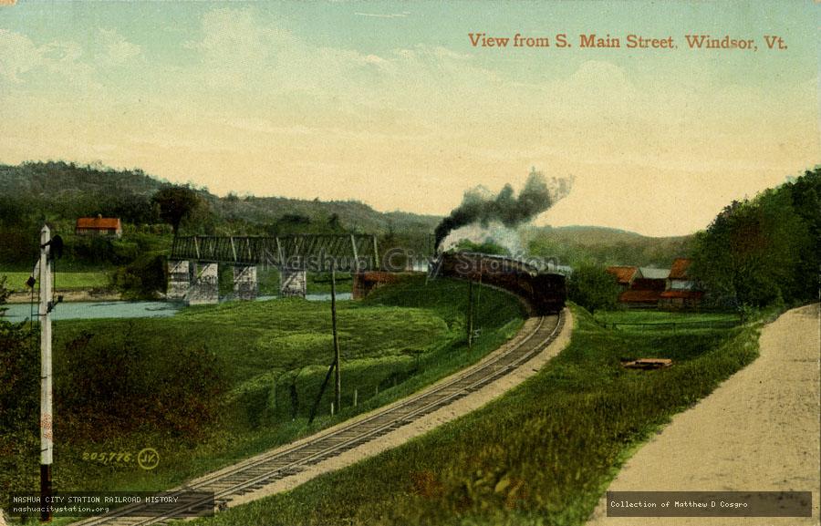 Postcard: View from South Main Street, Windsor, Vermont